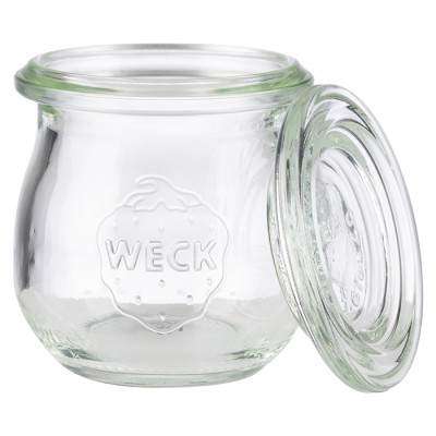 Σ/12 ΓΥΑΛΙΝΟ ΒΑΖΟ WECK ΜΕ ΚΑΠΑΚΙ  75ML, Ø 5,5 CM, H: 6 CM TULIP