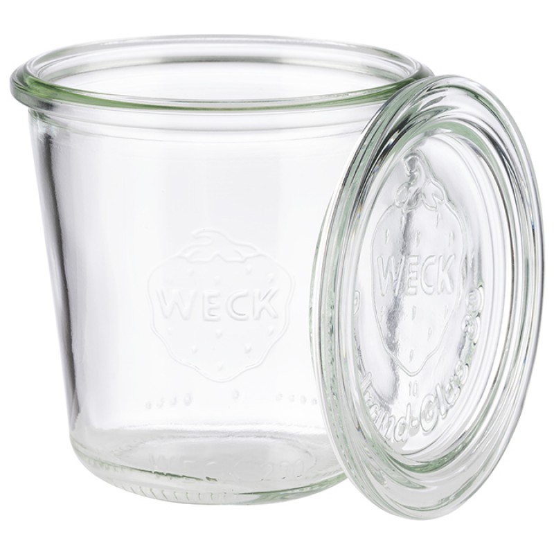 Σ/6 ΓΥΑΛΙΝΟ ΒΑΖΟ WECK ΜΕ ΚΑΠΑΚΙ 290ML Ø 9 CM, H: 9 CM