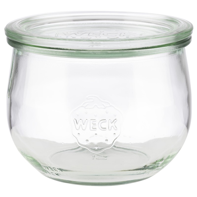 Σ/6 ΓΥΑΛΙΝΟ ΒΑΖΟ WECK ΜΕ ΚΑΠΑΚΙ 580ML, Ø 11 CM, H: 9 CM TULIP