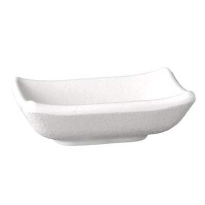 BOWL -ZEN- 9 X 7 CM, H: 2,5 CM  MELAMINE, WHITE, STONE LOOK