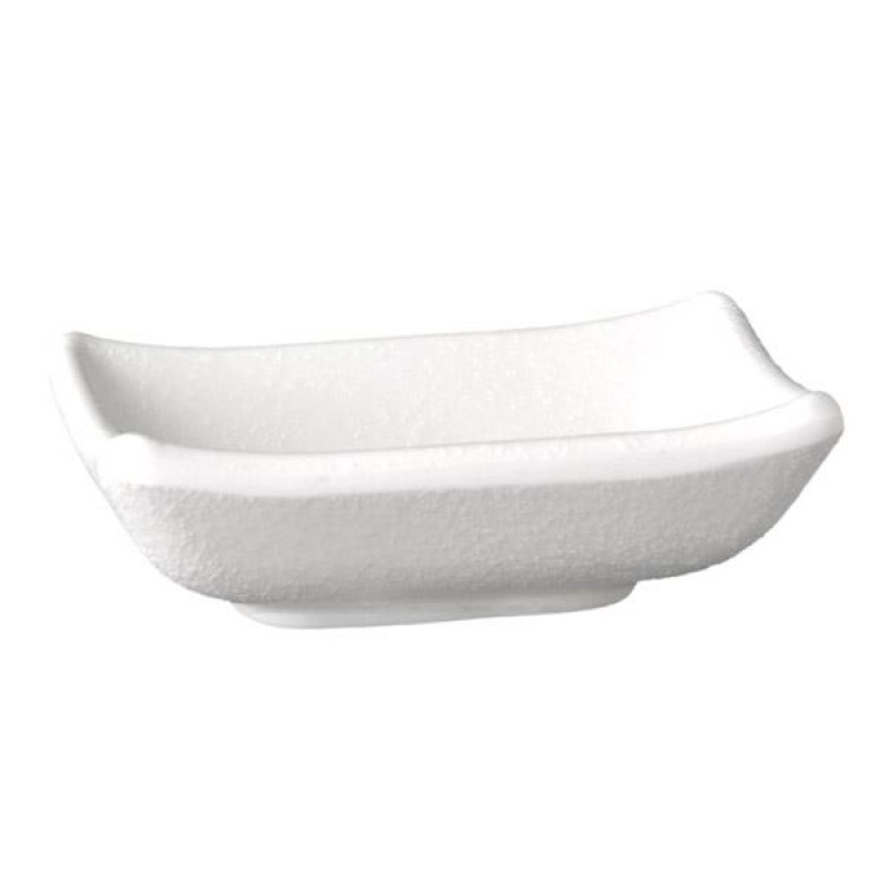 BOWL -ZEN- 9 X 7 CM, H: 2,5 CM  MELAMINE, WHITE, STONE LOOK