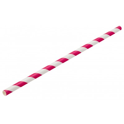 PAPER ΚΑΛΑΜΑΚΙ ΧΑΡΤΙΝΟ ΡΙΓΕ ΡΟΖ/ΛΕΥΚΟ 20CM 250TEM/KOYTI