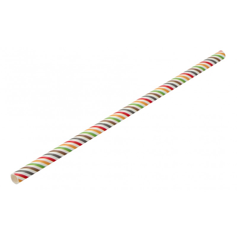PAPER ΚΑΛΑΜΑΚΙ ΧΑΡΤΙΝΟ ΡΙΓΕ ΠΟΛΥΧΡ. 20CM 250TEM/KOYTI