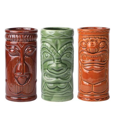 TIKI ΠΟΤΗΡΙ Σ/3 25 CL KHAKI/ GREEN/ BROWN  L6.7X B6.7X H14.2CM