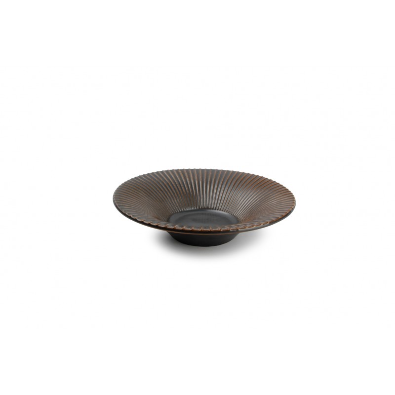 ΠΙΑΤΟ ΒΑΘΥ 20,5XH5CM STRIPED SILVER BRASS