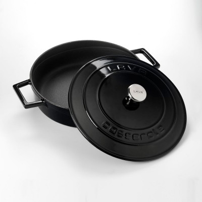 LAVA ΚΑΤΣΑΡΟΛΑ ΡΗΧΗ 24CM ΜΑΥΡΗ w:25 cm l: 32 cm h:7,5 cm 2,47 lt