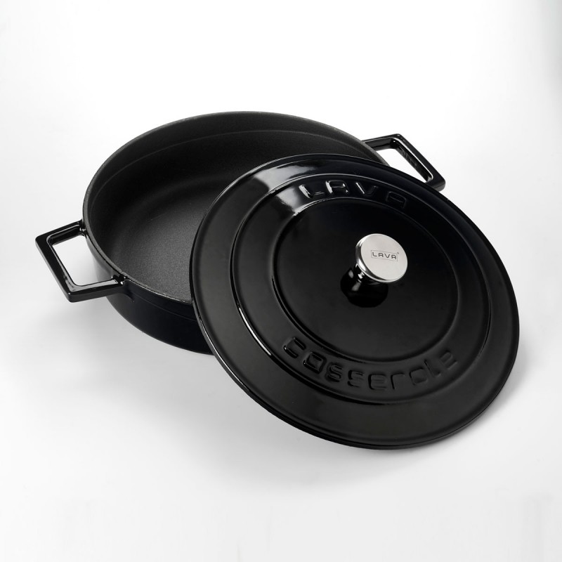 LAVA ΚΑΤΣΑΡΟΛΑ ΡΗΧΗ 24CM ΜΑΥΡΗ w:25 cm l: 32 cm h:7,5 cm 2,47 lt