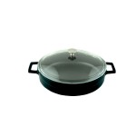LAVA ΚΑΤΣΑΡΟΛΑ ΡΗΧΗ 24CM ΜΑΥΡΗ ΜΕ ΓΥΑΛ.ΚΑΠΑΚΙ  w:25 cm l: 32 cm h:7,5 cm 2,47 lt