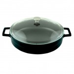LAVA ΚΑΤΣΑΡΟΛΑ ΡΗΧΗ 28CM ΜΑΥΡΗ ΜΕ ΓΥΑΛ.ΚΑΠΑΚΙ w: 29,5 cm l: 36,5 cm h:8 cm 3,51 lt