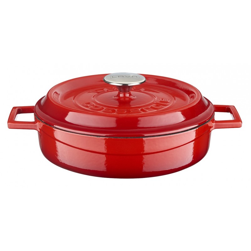 LAVA ΚΑΤΣΑΡΟΛΑ ΡΗΧΗ 24CM ΚΟΚΚΙΝΗ w:25 cm l: 32 cm h:7,5 cm 2,47 lt