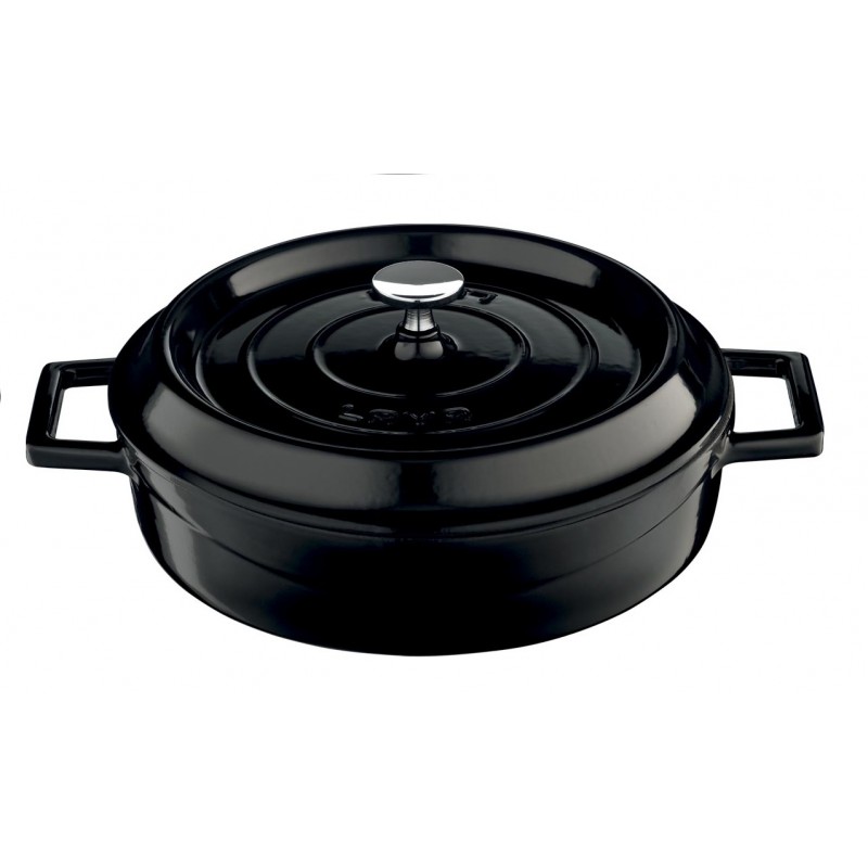LAVA ΚΑΤΣΑΡΟΛΑ ΡΗΧΗ 24CM ΜΑΥΡΗ w:25 cm l: 32 cm h:7,5 cm 2,47 lt