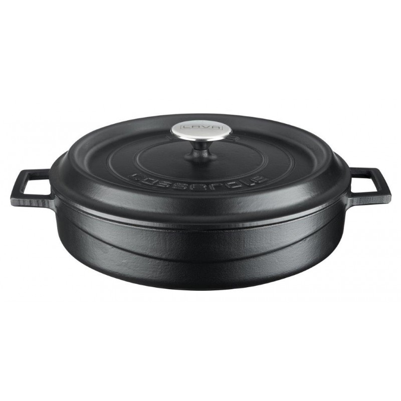 LAVA ΚΑΤΣΑΡΟΛΑ ΡΗΧΗ 28CM ΜΑΥΡΗ MAT w: 29,5 cm l: 36,5 cm h:8 cm 3,51 lt