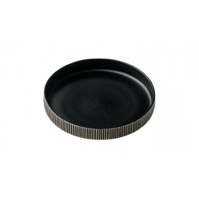 NARA ΠΙΑΤΟ ΣΤΡΟΓΓΥΛΟ ΒΑΘΥ HIGH RIM RELIEF 24CM BLACK/WHITE