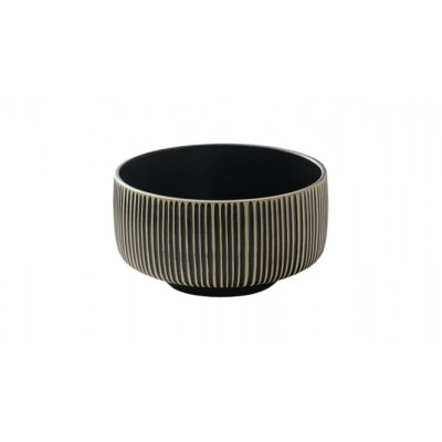 NARA ΠΙΑΤΟ ΣΤΡΟΓΓΥΛΟ RELIEF 15CM/0,88L BLACK/WHITE