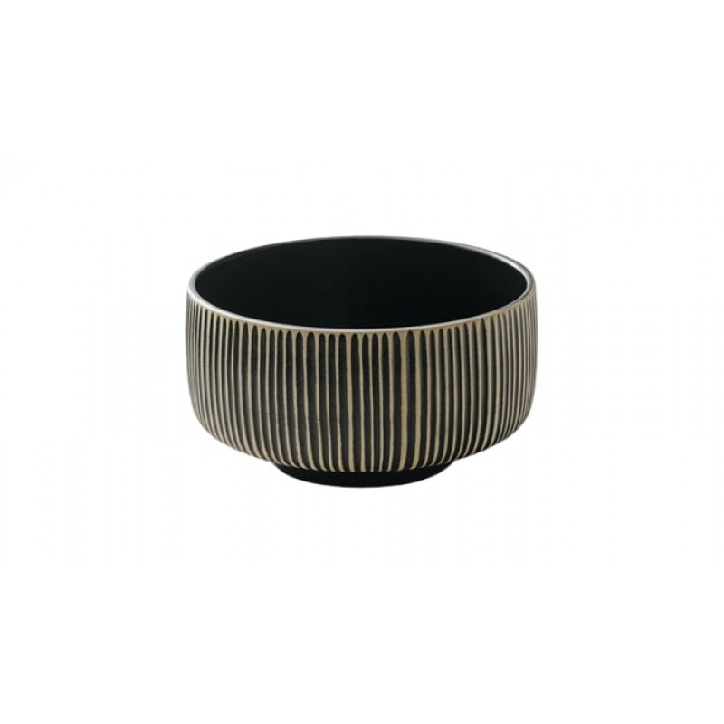 NARA ΠΙΑΤΟ ΣΤΡΟΓΓΥΛΟ RELIEF 15CM/0,88L BLACK/WHITE