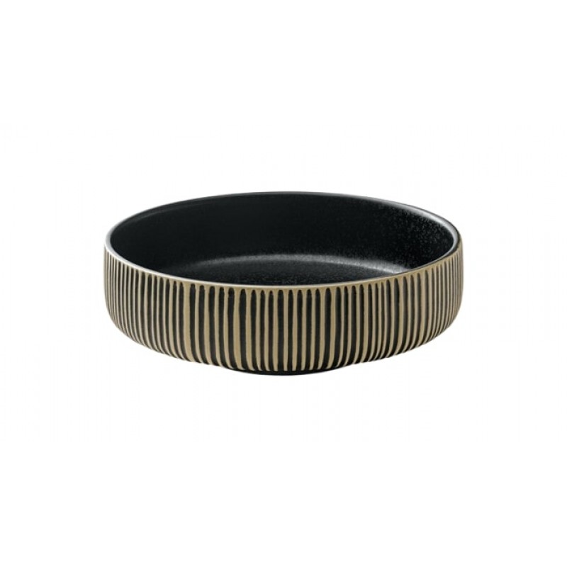 NARA ΠΙΑΤΟ ΣΤΡΟΓΓΥΛΟ RELIEF 16CM/0,71L BLACK/WHITE