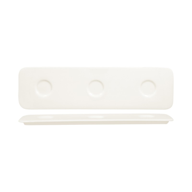 SHAPED ΠΙΑΤΕΛΑ ΠΑΡΑΛ/ΜΗ 3ΘΕΣ 36X11CM IVORIS WHITE