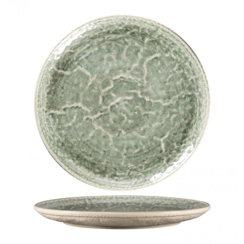 KRUSH ROUND FLAT COUPE PLATE 28CM GREEN KSRP28SG