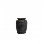 ΒΑΖΟ MELANCHOLIA 30CM H:40CM ΜΕΤΑΛΙΚΟ ΜΑΥΡΟ TERRACOTTA
