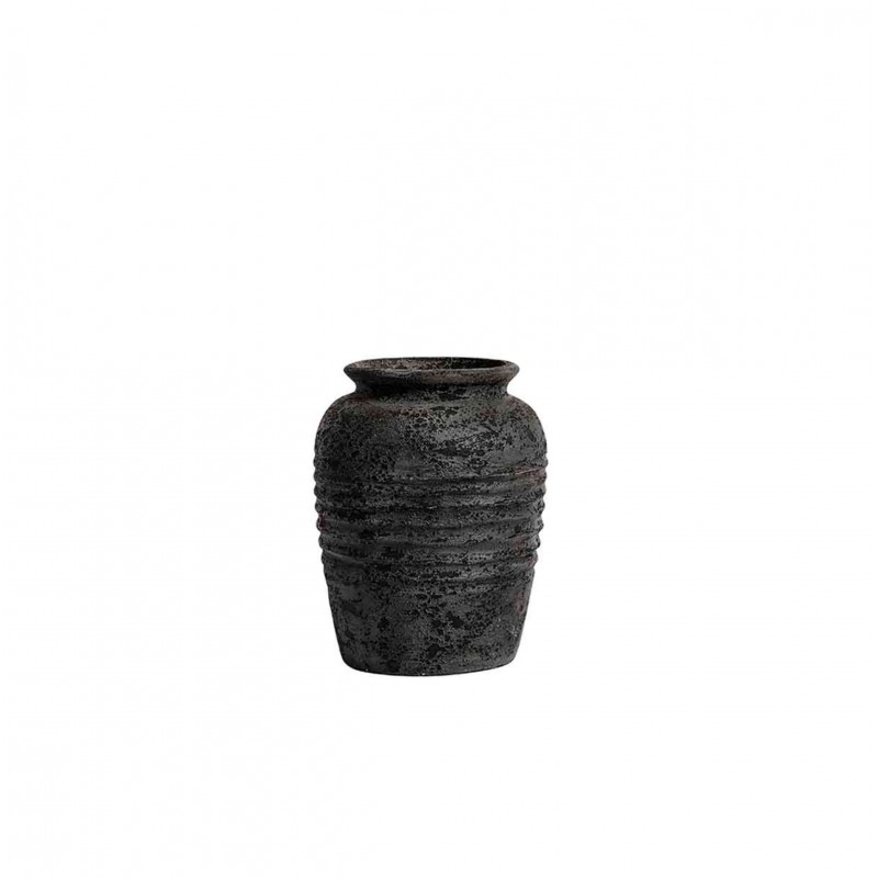 ΒΑΖΟ MELANCHOLIA 30CM H:40CM ΜΕΤΑΛΙΚΟ ΜΑΥΡΟ TERRACOTTA