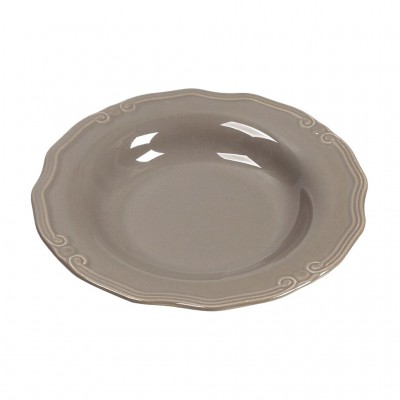 TIFFANY ΠΙΑΤΟ ΒΑΘΥ 24CM ΚΑΦΕ-ΓΚΡΙ