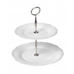 TIFFANY STAND 2 ΠΙΑΤΩΝ 27/21CM ΛΕΥΚΗ