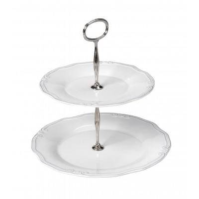 TIFFANY STAND 2 ΠΙΑΤΩΝ 27/21CM ΛΕΥΚΗ