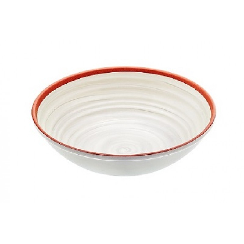 POSITANO ΠΙΑΤΟ ΒΑΘΥ ΛΕΥΚΟ/TERRACOTTA 18CM