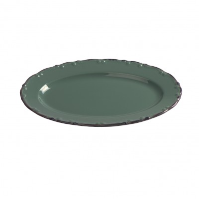 LIANA ΠΙΑΤΕΛΑ ΟΒΑΛ 30X20CM ΠΡΑΣΙΝΗ ΜΕ ΚΑΦΕ RIM