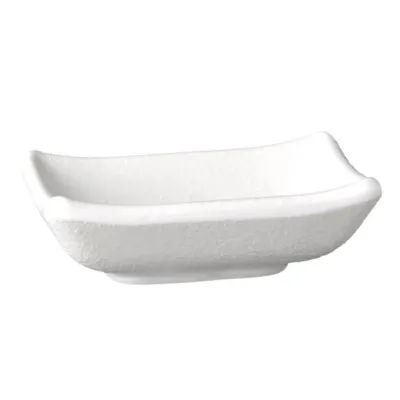 BOWL -ZEN- 9 X 7 CM, H: 2,5 CM  MELAMINE, WHITE, STONE LOOK